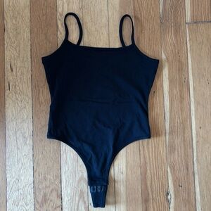 Madewell black bodysuit tank strappy size small thong new with tags